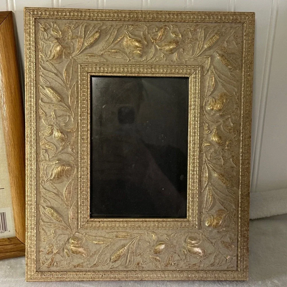 Intercraft Picture Frame Set  8x10 5x7 Brown Gold Good Solid‎ Oak Ornate Cottage
